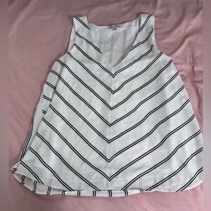 Black&White Striped Tank Blouse